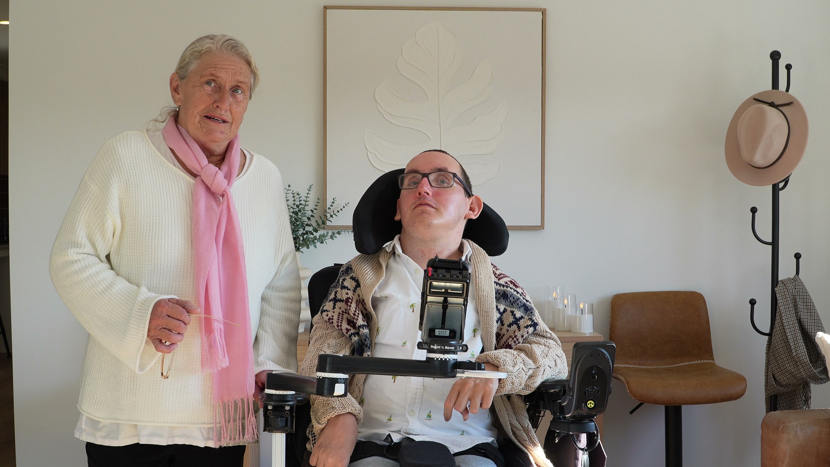 Jack at home with his mother, Fran